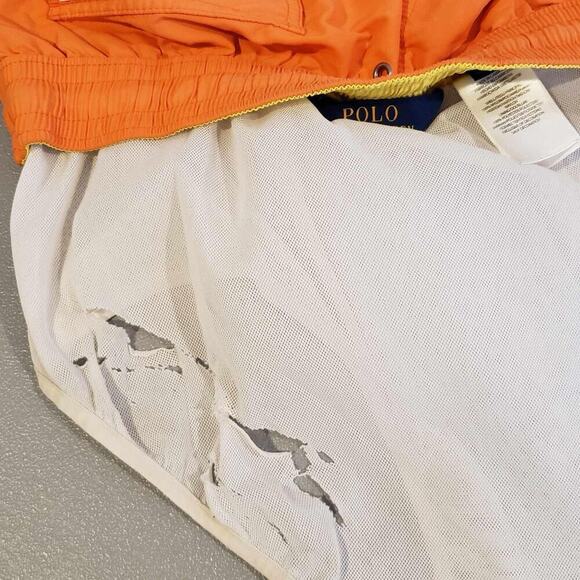 Polo Ralph Lauren Swim Trunks Men’s Size Large L Orange Mesh Lined Drawstring - Picture 8 of 14
